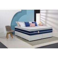 Base Cama Box Corano Liso Branco - Queen